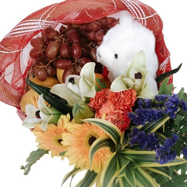 Flower And Fruit Basket - Gift Go Now
