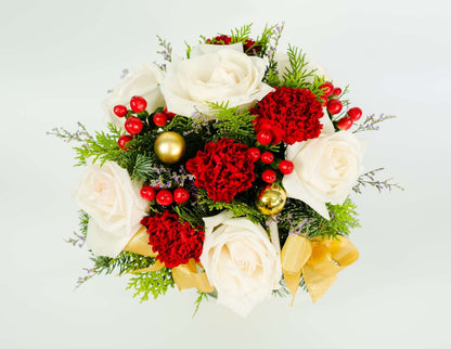 Christmas Charm Ensemble flower arrangement for delivery to loved ones in the Philippines.