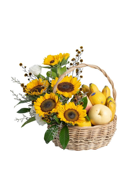Dawn Sunflower and Fruits Basket — Send to Philippines | GiftGoNow