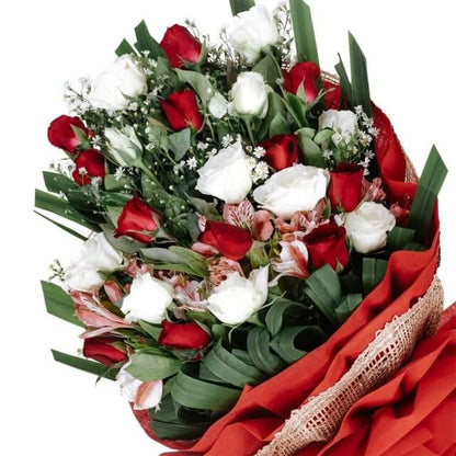 Red And White Big Bouquet - Gift Go Now