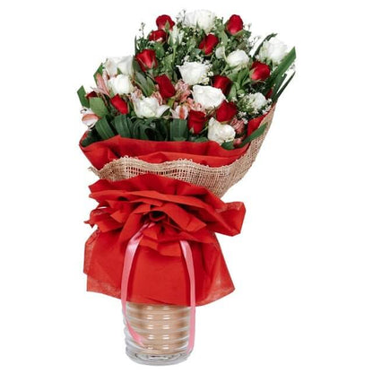 Red And White Big Bouquet — Send to Philippines | GiftGoNow