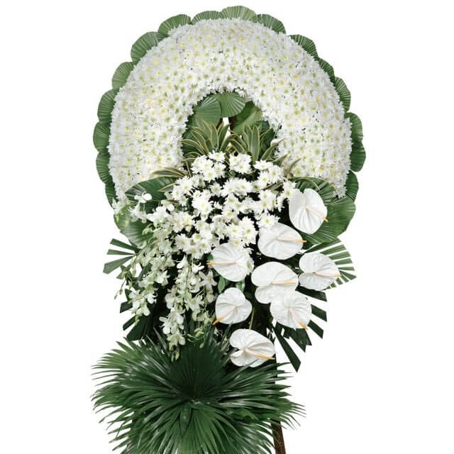 Round Condolence Flowers - Gift Go Now