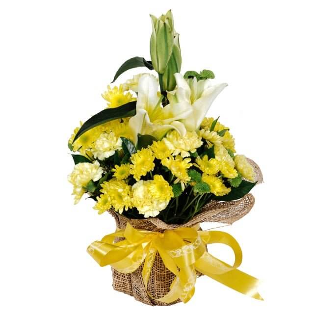 Yellow Flower Basket — Send to Philippines | GiftGoNow