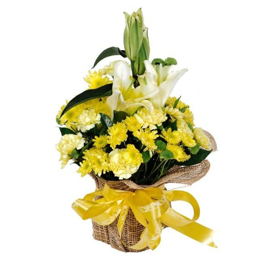 Yellow Flower Basket - Gift Go Now